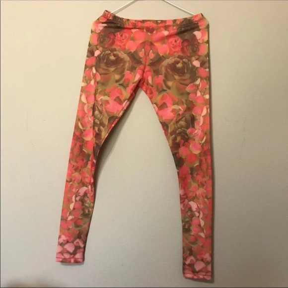 G - Alexander McQueen Rose Pink Floral Leggings